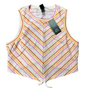 Wild Fable Women's Orange Striped Open Back Tiny Tank Top - Size Medium - NWT